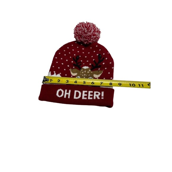 Christmas Beanie Hat “Oh Deer” Light Up Hat Unisex Adult - Picture 8 of 9